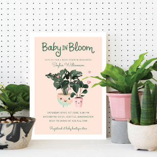 Invitación Bebé en las plantas potentes de madre y bebé