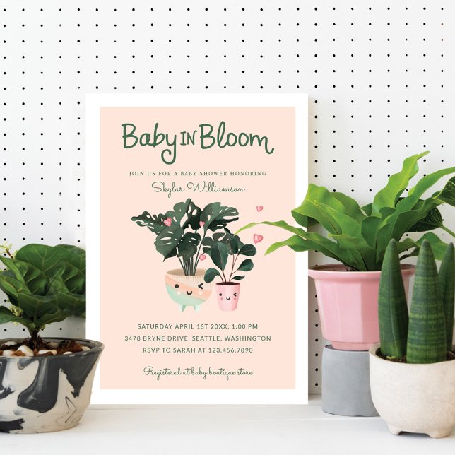 Invitación Bebé en las plantas potentes de madre y bebé (Subido por el creador)