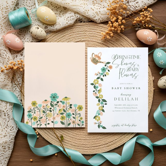Invitación Bebé en primavera en el floreciente Baby Shower de (Springtime Baby in Bloom Easter Baby Shower Invitation)