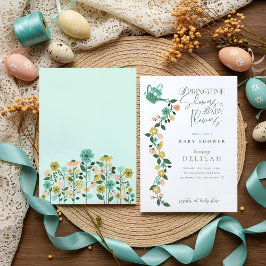 Invitación Bebé en primavera en el floreciente Baby Shower de