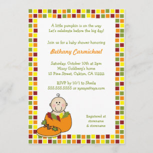 Invitación Bebé en Pumpkin Bebé invita a la ducha / Cae Mosai