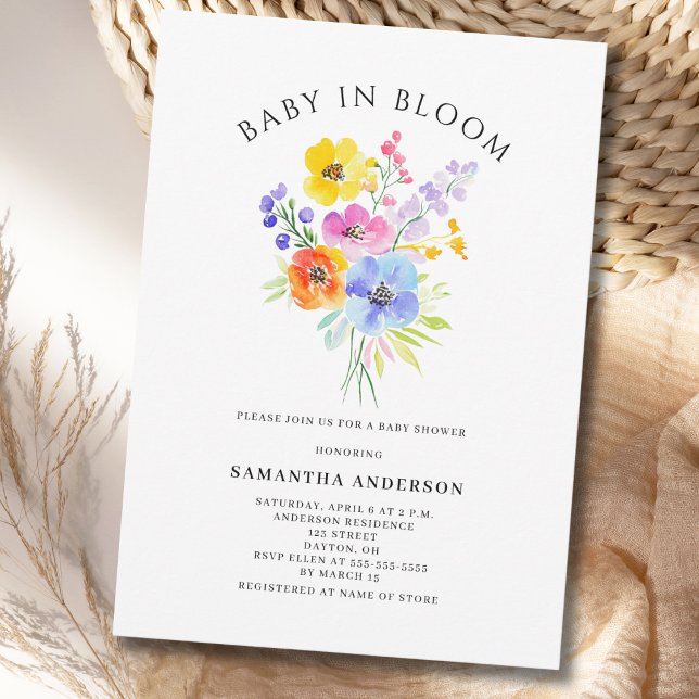Invitación Bebé En Sangre Floral Sexo Neutral Baby Shower (Subido por el creador)