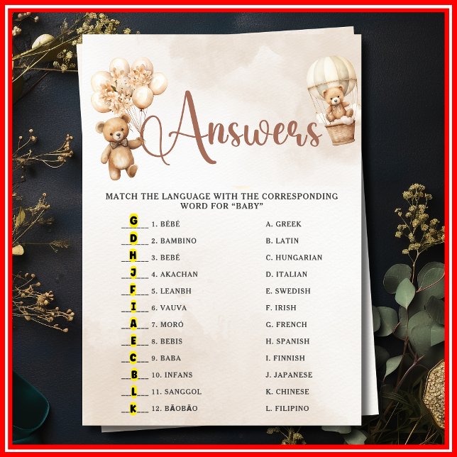 Invitación BEBÉ EN TODO EL MUNDO Juego Baby Shower Cute Bear (Subido por el creador)