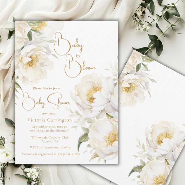 Invitación Bebé en un Baby Shower floreado elegante (Subido por el creador)
