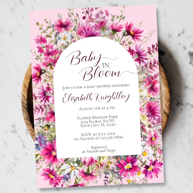 Invitación Bebé en un brillante Baby Shower de Boho Floral Ro (Subido por el creador)