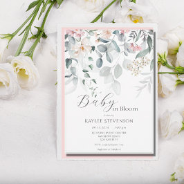 Invitación Bebé en un Chica en flor Baby Shower moderno