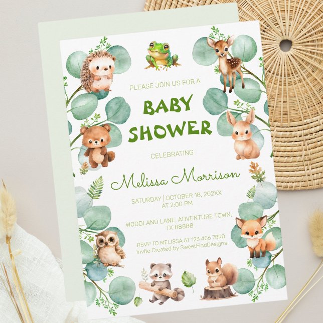 Invitación Bebé encantado con ducha (Enchanted Baby Boy Shower Invitation)
