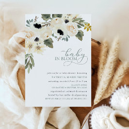 Invitación Bebé envejecido en Baby Shower, Chica floreciente 