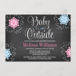 Invitación Bebé es copos de nieve exteriores fríos Baby