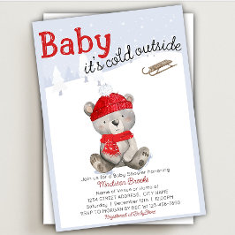Invitación Bebé, es el Baby Shower del oso frío