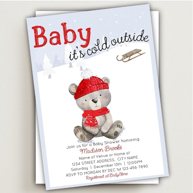 Invitación Bebé, es el Baby Shower del oso frío (Subido por el creador)
