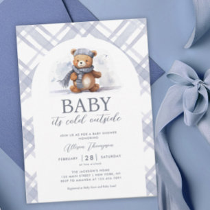 Invitación Bebé, es frío fuera del besito Baby Shower
