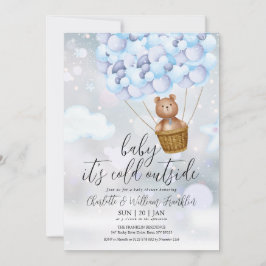 Invitación Bebé es frío Teddy Bear Winter Boy Baby Shower