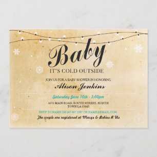 Invitación Bebé es invierno exterior frío Baby Shower invita