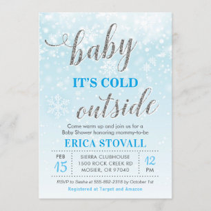 Invitación Bebé es muchacho azul de Baby Shower del invierno