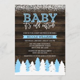 Invitación Bebé es muchacho exterior frío Baby Shower de la