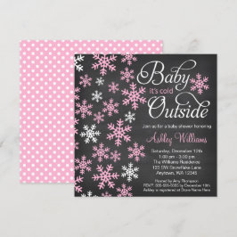 Invitación Bebé es rosa exterior frío Baby Shower de la