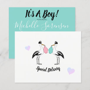 Invitación BEBÉ Es Un Niño Entrega De Tormenta Sprinkle Showe