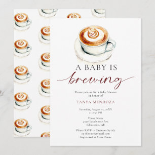 Invitación Bebé está en camino Baby Shower Café Acuarela