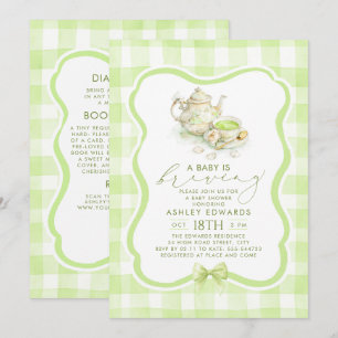 Invitación Bebé está en camino Fiesta de té de Baby Shower To