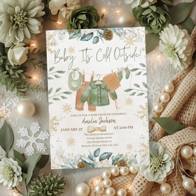 Invitación Bebé, está frío fuera de Baby Shower (Subido por el creador)