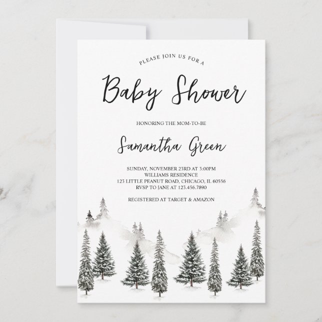 Invitación Bebé, está frío fuera de Baby Shower (Anverso)