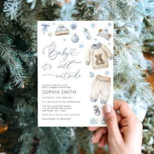 Invitación Bebé, está frío fuera de la Baby Shower de ropa de