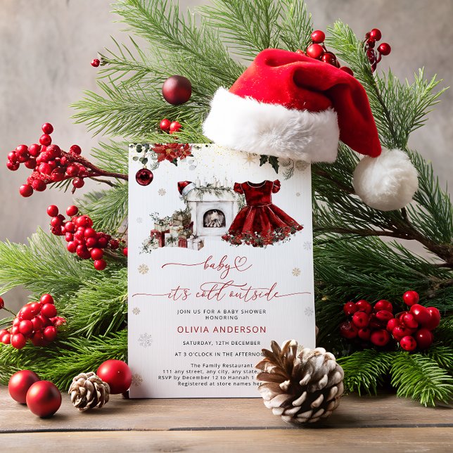 Invitación Bebé, está frío fuera de Navidades Baby Shower (Subido por el creador)
