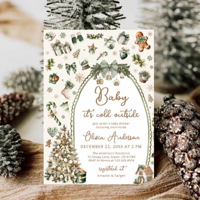 Invitación Bebé, está frío fuera de Navidades Baby Shower (Subido por el creador)