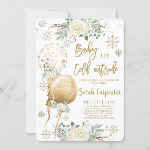 Invitación Bebé, está frío fuera de Navidades Baby Shower