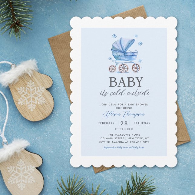 Invitación Bebé, está frío fuera del Baby Shower de Carriage  (Subido por el creador)