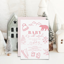 Invitación Bebé, está frío fuera del Baby Shower de esquiar C