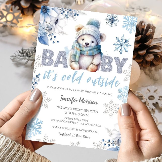 Invitación Bebé, está frío fuera del Baby Shower de invierno  (Subido por el creador)