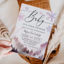 Bebé, está frío fuera del Baby Shower de la montañ