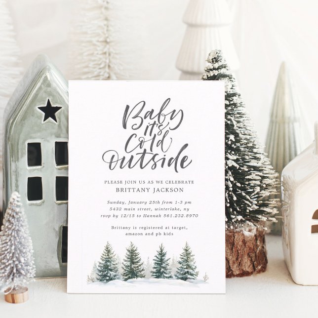 Invitación Bebé, está frío fuera del Baby Shower de los pinos (Subido por el creador)
