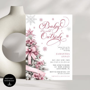 Invitación Bebé, está frío fuera del Baby Shower de Navidades