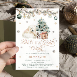 Invitación Bebé, está frío fuera del Baby Shower de oso polar