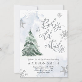 Invitación Bebé está frío fuera del Baby Shower de Winter Tre