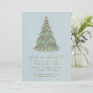 Invitación Bebé está frío fuera del Baby Shower del árbol de