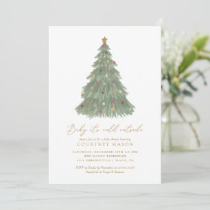 Invitación Bebé está frío fuera del Baby Shower del árbol de