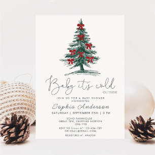 Invitación Bebé está frío fuera del Baby Shower del árbol de 