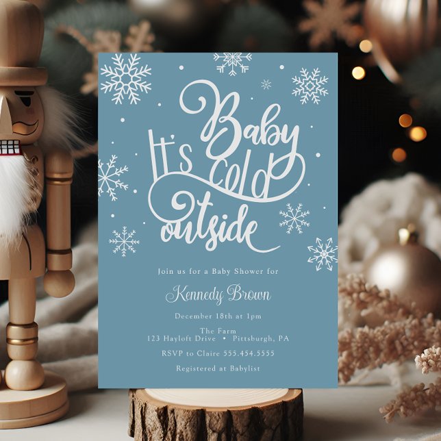 Invitación Bebé, está frío fuera del Baby Shower invernal (Subido por el creador)