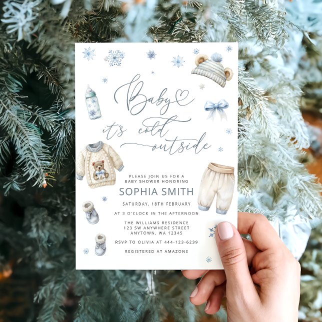 Invitación Bebé, está frío fuera del Baby Shower invernal (Subido por el creador)