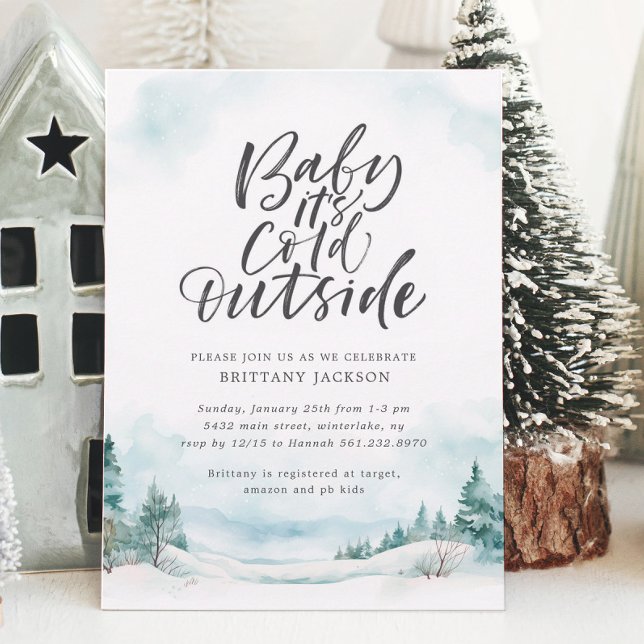 Invitación Bebé, está frío fuera del Baby Shower invernal (Subido por el creador)