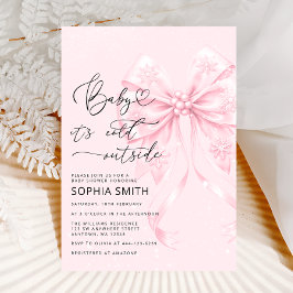 Invitación Bebé, está frío fuera del Baby Shower rosado