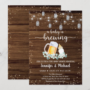 Invitación Bebé está preparando Baby Shower con cadenas rusti