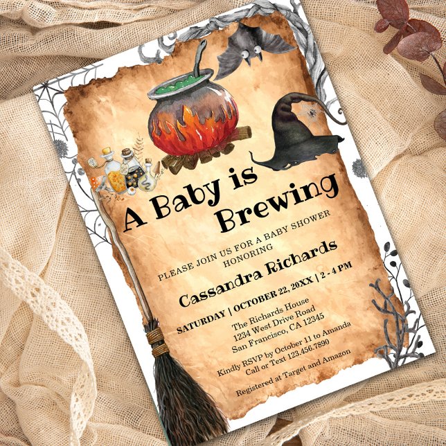 Invitación Bebé está preparando Baby Shower de Halloween para (Subido por el creador)