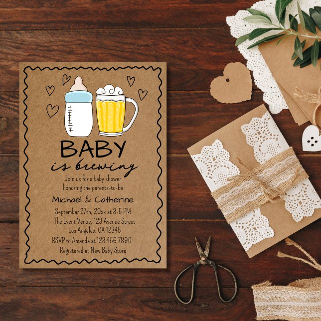 Invitación Bebé está preparando Baby Shower de vidrio de cerv (Subido por el creador)