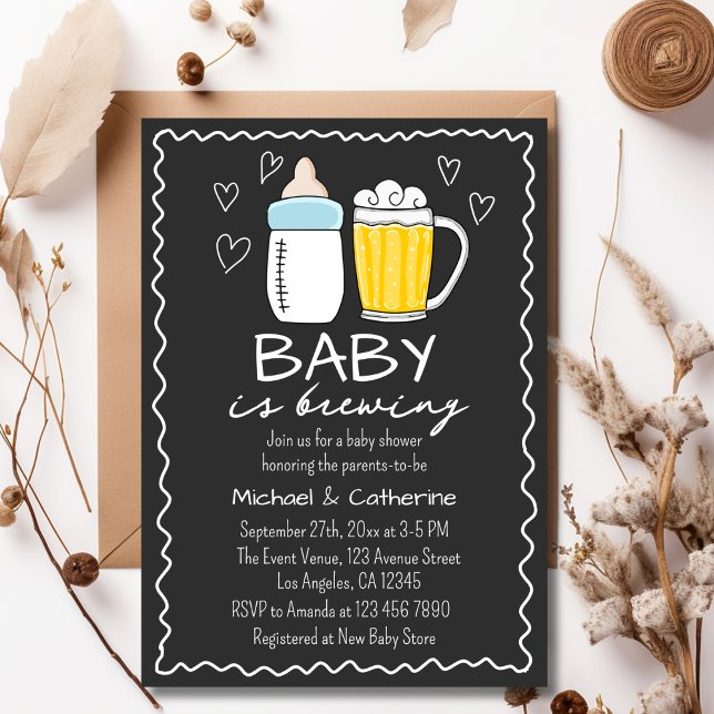 Invitación Bebé está preparando Baby Shower de vidrio de cerv (Subido por el creador)
