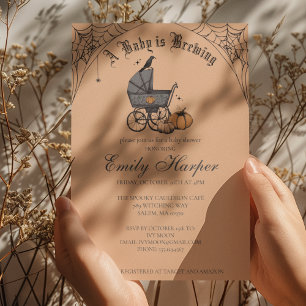 Invitación Bebé está preparando Baby Shower gótico Naranja